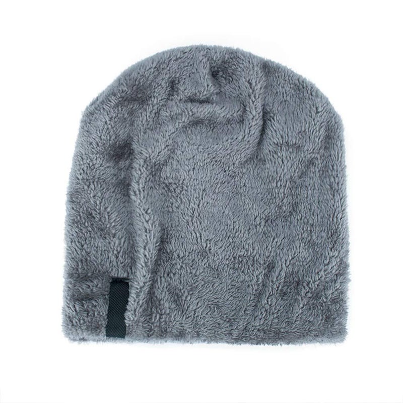 LLmoway Men Women Cable Knit Warm Hat Skull Slouchy Long Beanie Hat Winter Thick Fleece Cap Khaki - Image 3